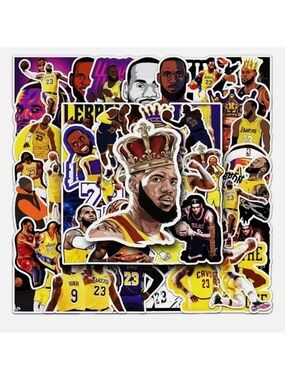 2/$10  50 Piece LA Lakers LeBron James Basketball Star Sticker Pack